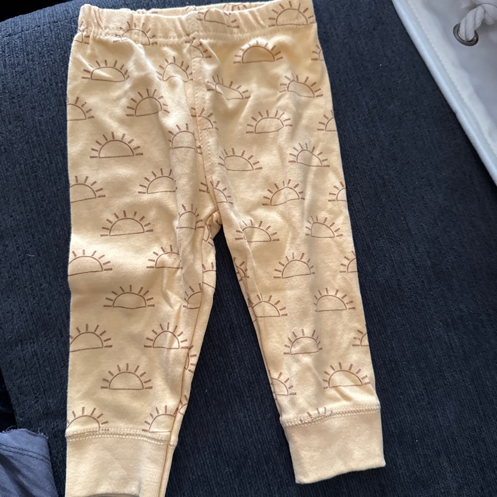 Sun Patterned Yellow Baby Pants
